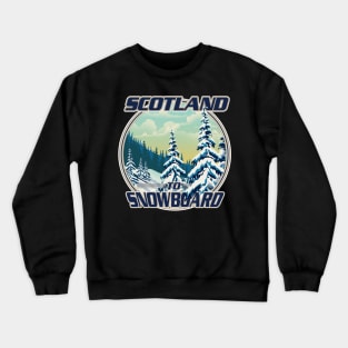 Scotland To Snowboard Crewneck Sweatshirt